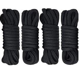 Shaddock Fishing Double Braided Nylon Dock-line Boat Anchor Rope Mooring Dock Lines for Boat (D:3/8",Eyelet:12")