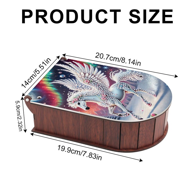 antor DIY Diamond Art Storage Box with Mirror, Crystal Diamond