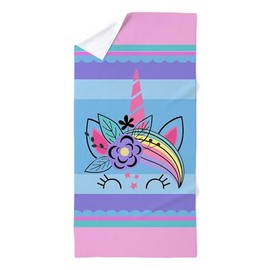 CafePress Unicorn Face Cute Girl 35"x70", Oversized, Soft Beach Towel
