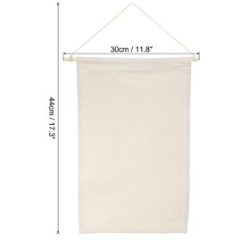 PATIKIL Enamel Pin Display Banner, 17" L Canvas Blank Holder Board Wall Hanging for Trading Badge Flag Collection Organizer Book Collector Case Pennant Felt Bag Box, Beige