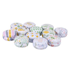 Mikinona 12pcs Round Empty Lip Balm Storage Jars Tin Plate Containers for Lip Gloss Creams and Cosmetics Mini Refillable Cosmetic Tins for Diy Beauty Projects