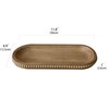 dwellington Wooden Farmhouse Decorative Tray, 11.8in Rustic Beaded Tray for