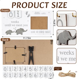 Glodecart Baby Sonogram Picture Frame for Gender Reveal Gifts Decorations, Baby Countdown Sonogram Frame for Expecting Mother's Day Gifts Pregnancy Gifts, Elephant Love At First Sight Frame Ultrasound