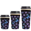 Paw Print Coffee Cup Sleeve - 3Pcs Purple Dog Paw