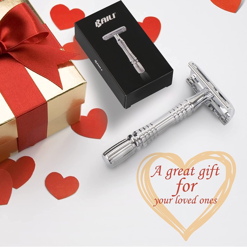 BAILI Classic 3-Piece Double Edge Safety Razor Wet Shaving for