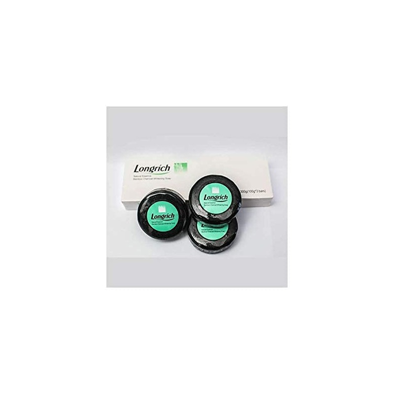 Longrich Bamboo Charcoal Soap, Black Soap,Brightening Soap for Fighting Pimples,