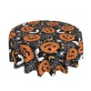 Sunshineyan Halloween Tablecloth 70 Inch Round, Black Pumpkins Spider Web