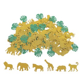 Jungle Animal Confetti Safari Themed Confetti Gold Glitter Zoom Shaped Confetti for Baby Shower Kids Birthday Party Favors by Topfunyy - 100PCS