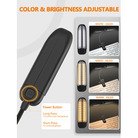 Vekkia Folding Music Stand Light - Portable 42 - Led Rechargeable, Super - Bright Clip - on Piano Lamp. Professional 5 Brightness×3 Color Temperature, for Grand Piano, Book Reading