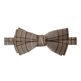 Spring Notion Men's Glen Plaid Bow Tie Brown Gold