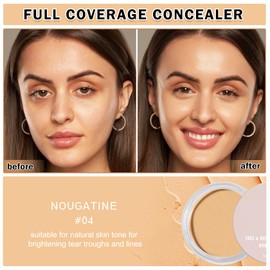 QIUFSSE Under Eye Color Corrector,Cream Concealer Full Coverage for Mature Skin,Vegan Under Eye Cream Dark Circles Cover up Makeup Concealer Makeup (04 Nougatine)
