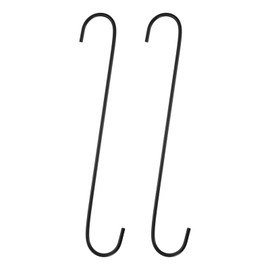 sourcing map 2pcs Long S Hooks 12 Inch Extra Long Metal S-Shaped Hanging Hooks High Manganese Steel S Hanger Storage Organizing Tool for Kitchen Garden Bathroom Garage Closet, Black