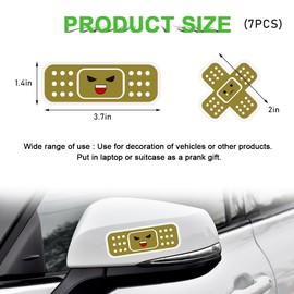 Sylvil Large Bandage Vinyl Decal for Cars, Funny Bandaid Stickers, Dent and Scratch Cover, Giant Bumper Sticker for Truck SUV Boat Window, Accessories (Yellow, 7 PCS)