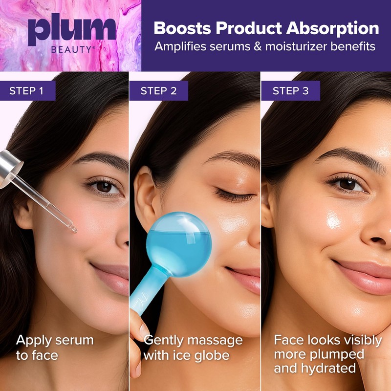 Plum Beauty Facial Ice Globes - Cooling Massage Tools for