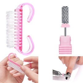 Doyime Nail Bit, Nail Art Drill Bit (Set of 2), Nail Drill Bit, Grinding Nail Cuticle Removal, Grind, Nail Brush Set, Practical Nail Art Tool