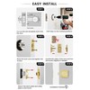 goldenwarm Brushed Gold Pocket Door Lock with Pull, Square Pocket