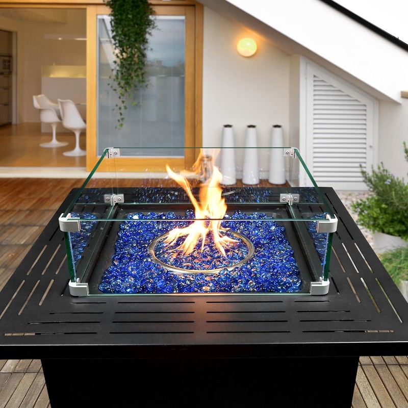 3/4 Inch Pacific Blue Fire Glass Beads for Fire Pit,