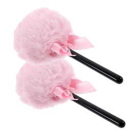 IWOWHERO 2pcs Makeup Puff for Loose Velour Face Application Sponge for Setting Powder Lightweight and Portable Chic Design for Home and Travel Use Pink