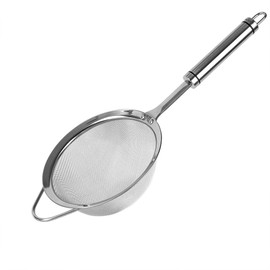 sourcing map Stainless Steel Fine Mesh Strainer Colander Flour Sifters with Handle 4"