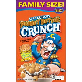 Cap'n Crunch Cereal, Peanut Butter, 18.8oz Box, Packaging May Vary