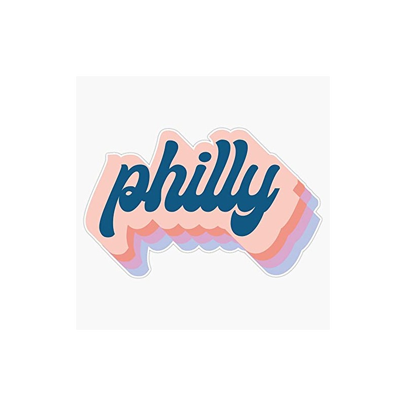 Philly Retro Colorful Bumper Sticker Window Vinyl Decal 5"