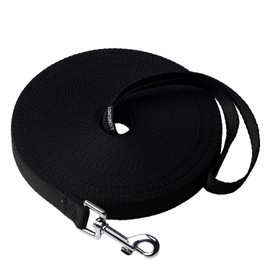 Siumouhoi Dog/Puppy Obedience Recall Training Agility Lead- 15 ft 20 ft 30 ft 40 ft 50 ft Dog Leash Long line -Training Leash ，Play, Camping, or Backyard (50Feet, Black)