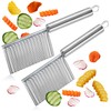 com-four® 2x Wellenschneider - Riffelmesser aus rostfreiem Edelstahl - Garniermesser