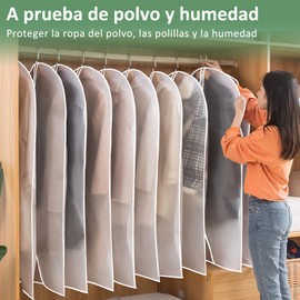 RONSXY 10pcs Protector de Ropa Colgante y 2 Bolsas de Ropa, Fundas Ropa Transparente Anti-Polvo y Transpirable, Bolsa Transparente a Prueba de Polvo para Vestidos, Trajes, Abrigos Blusas, R-10cloth