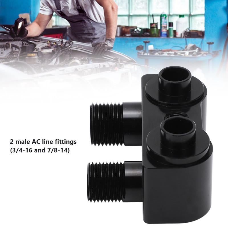 AC Compressor Fitting 90° Turn Angle 6061‑T6 Billet Aluminum Alloy