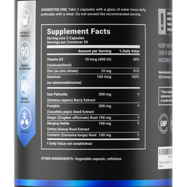 Prostate Supplement for Men 180 Caps with Saw Palmetto, Pumpkin Seeds Extract, Stinging Nettle. B Life Prostate Complex (Prostate Platinum)
