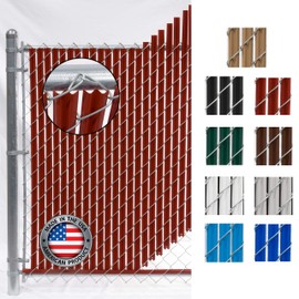 FenceSource Wave Slat (9 Colors) Single Wall Bottom Locking Privacy Slat for 4', 5', 6', 7' and 8' Chain Link Fence (8 ft, Redwood)