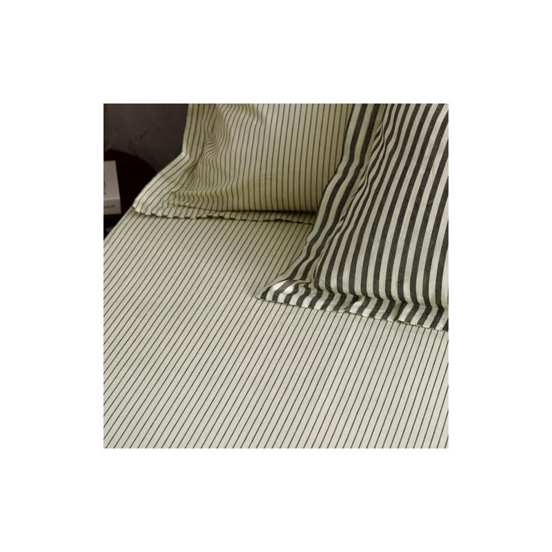 Yard Hebden Mélange Stripe Cotton Fitted Sheet - King -