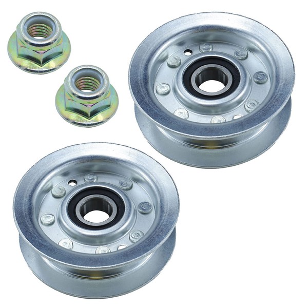 BOSFLAG 2 Pack GY22172 Idler Pulley Replaces John Deere GY22172 Idler Pulley John Deere GY22172 Flat Idler Pulley, John Deere GY20067 Pulley for John Deere D105, D140, L100, L110, L120, LA145 Tractors