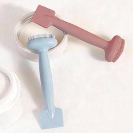 Paquete de 2 exfoliantes faciales de silicona, 2 en 1, cepillo de limpieza facial y aplicador de mascarilla, exfoliante facial impermeable, cepillo fa