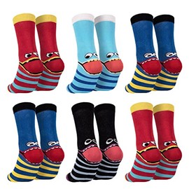 Ladies Boys Girls Socks (6 Pairs) Funny Colourful, cheeky gang