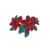 Christmas Brooch Pins Red Cubic Zirconia Dainty Flower Christmas Jingle