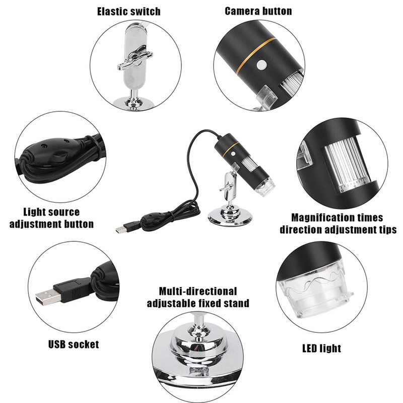 300,000 Pixels Digital Microscope USB HD 1000X PCB Magnifier with
