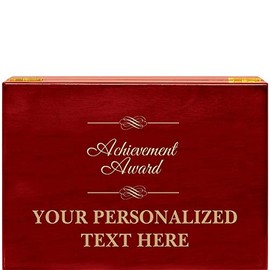Crown Awards Achievement Award Rosewood Humidor Gift, Customize with Your Own Text Engraving Prime