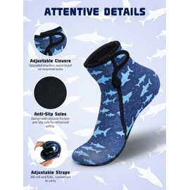 Summshall Kids Neoprene Socks 3mm Water Socks Sand Socks Anti-slip Swimming Socks Keep Warm Wetsuit Socks for Water Sport