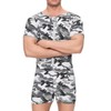 Landofgenie Onesie for Men Cotton Short Sleeve Camouflage Pajama Jumpsuits