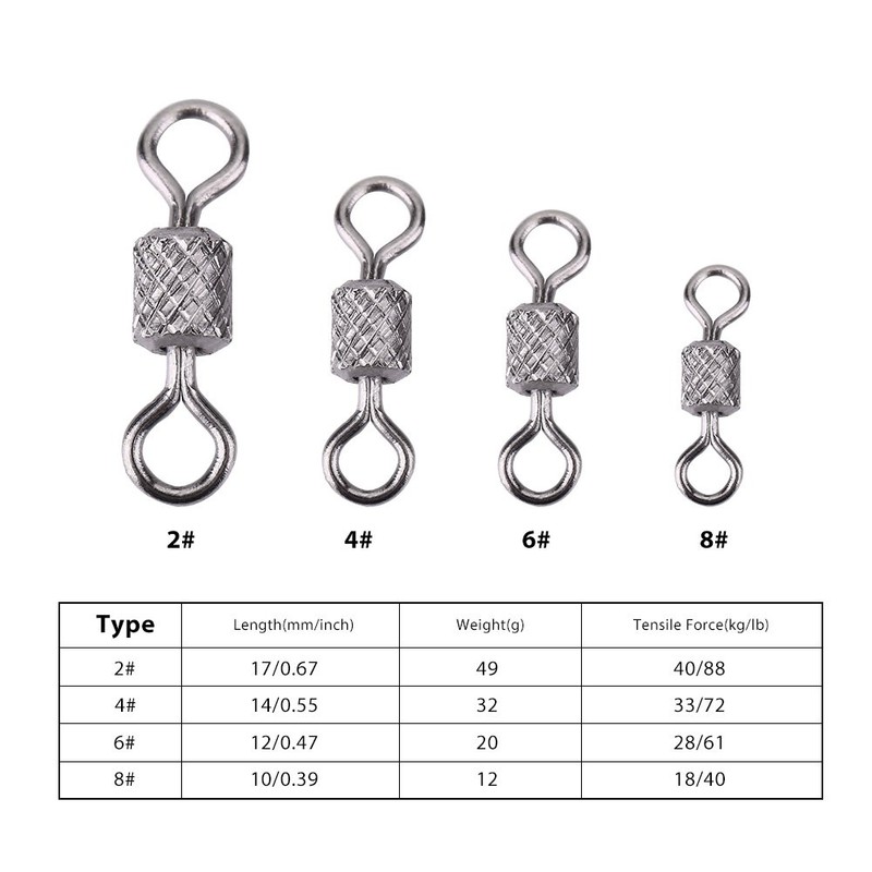 VGEBY 100 Unids Rolling Barrel Giratorio de Alta Resistencia de