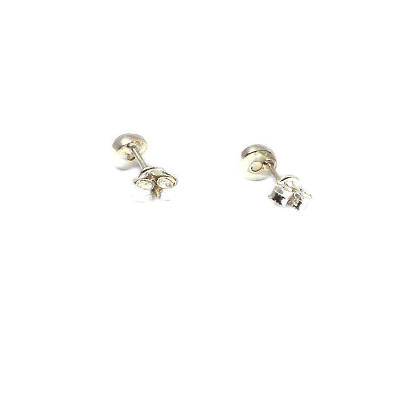 Art Gecko MOONSTONE round shaped Sterling Silver Gemstone STUD/Earrings 925-5