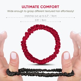 Rozac Set of 3 100% pure 22 Momme Melburry Silk Scrunchies for hairs Gentle on all hair types with good Elastic Thin Fashion Scrunchies for hairs and wrist band for girls and women (Black Pink Brown)