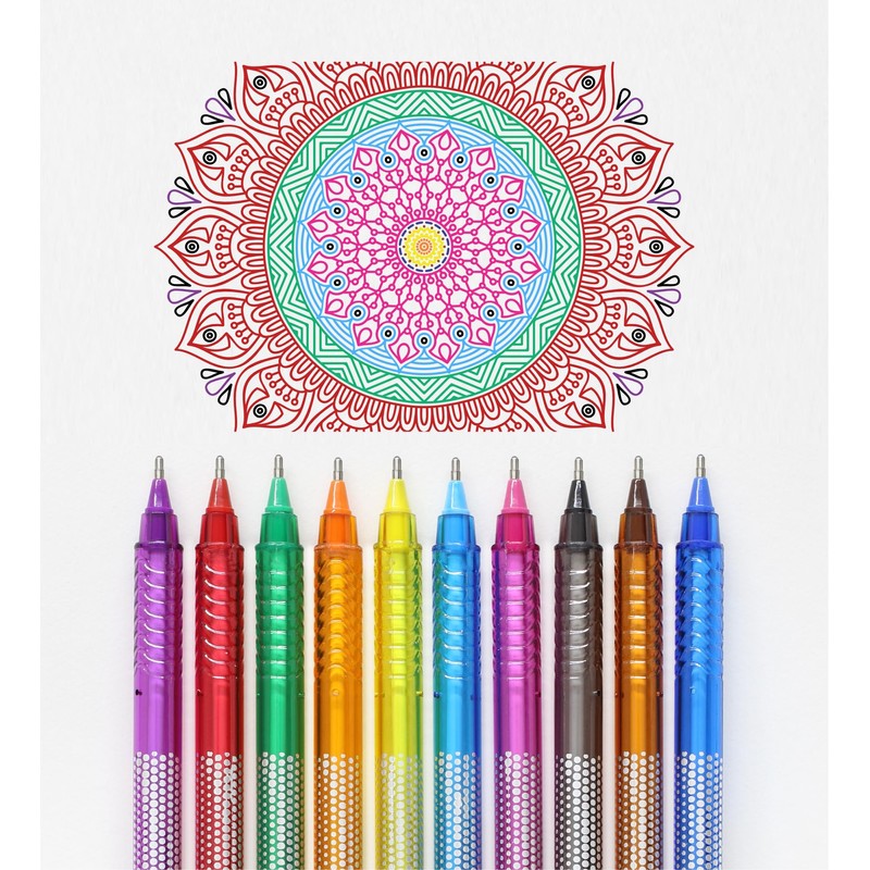 Liquidraw Ballpoint Pens Set Of 10 Assorted Colours Multicolour Ball