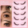 5 pairs Fluffy Wispy Cat Eye Lashes Wispy False Eyelashes