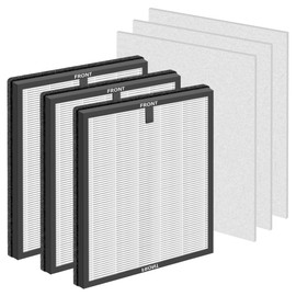 HY4866 True HEPA Replacement Filter for MORENTO Air Purifier and YIOU M1 Air Cleaner Purifier,3-in-1 H13 True HEPA High-Efficiency Activated Carbon Filter,3 Pack