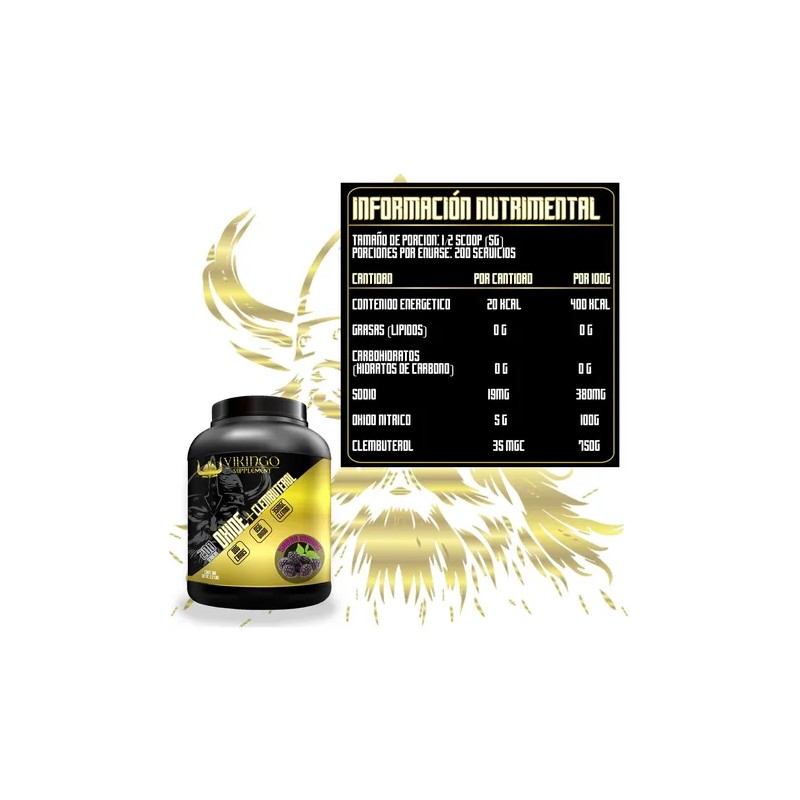 Óxido Nítrico Clembuterol Protein Vikingo 1kg Pre Entreno