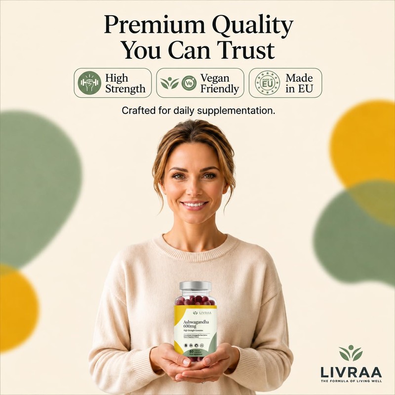 LIVRAA Ashwagandha Gummies 1200mg Per Serving | High Strength 30:1