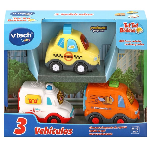VTech- TTB Set 6 (Walkie Taxi, Simoneta furgo e Nina Ambulanza), Multicolore, 3480-420577