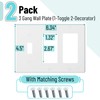 Bates- Combination Wall Plate, 2 Pack, Single Toggle/Double Decorator, White